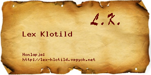 Lex Klotild névjegykártya